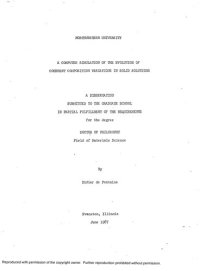 cover of the book [Dissertation] A Computer Simulation of the Evolution of Coherent Composition Variations in Solid Solutions