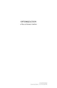 cover of the book Optimization: A Theory of Necessary Conditions