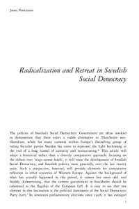 cover of the book Radicalization and Retreat in Swedish Social Democracy