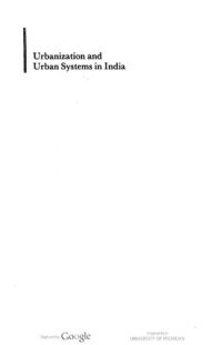 cover of the book Urbanization and Urban Systems in India