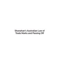 cover of the book Shanahan's Australia Law of Trademarks.