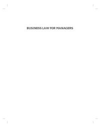 cover of the book Business law for managers