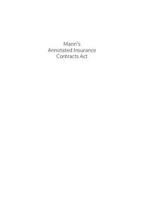 cover of the book Mann's annotated Insurance Contracts Act