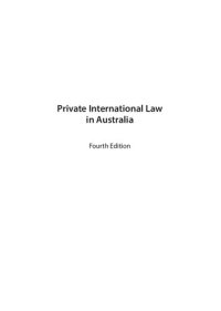 cover of the book Private international law in Australia