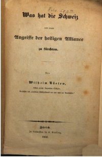 cover of the book Was hat die Schweiz von einem Angriff der Heiligen Allianz zu fürchten