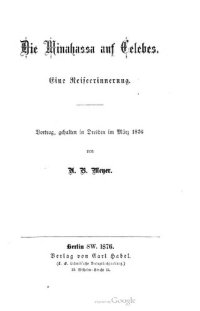 cover of the book Die Minahassa auf Celebes. Eine Reiseerinnerung