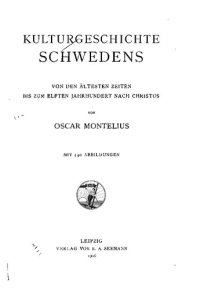 cover of the book Kulturgeschichte Schwedens von den ältesten Zeiten bis zum elften Jahrhundert nach Christus