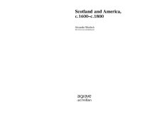 cover of the book Scotland and America, C.1600-c.1800