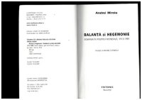 cover of the book Balanţă şi hegemonie : România în politica mondială, 1913-1989