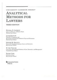 cover of the book Analytical Methods for Lawyers