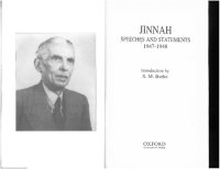 cover of the book Jinnah: Speeches and Statements 1947-1948 (The millennium series)