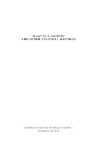 cover of the book What Is a Nation? and Other Political Writings