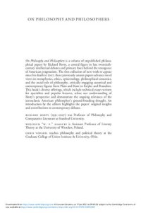 cover of the book On Philosophy and Philosophers: Unpublished Papers, 1960–2000