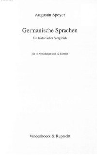 cover of the book Germanische Sprachen: Ein Vergleichender Uberblick