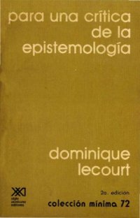 cover of the book Para una crítica de la epistemología