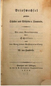 cover of the book Briefwechsel zwischen Schiller und Wilhelm von Humboldt