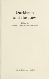 cover of the book Durkheim and the law