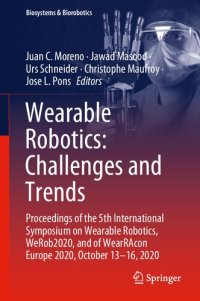 cover of the book Wearable Robotics: Challenges and Trends: Proceedings of the 5th International Symposium on Wearable Robotics, WeRob2020, and of WearRAcon Europe ... 13–16, 2020