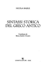 cover of the book Sintassi storica del greco antico