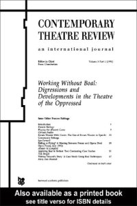 cover of the book Working Without Boal: Digressions and Developments in the Theatre of the Oppressed