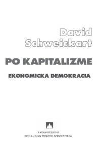 cover of the book Po kapitalizme. Ekonomická demokracia