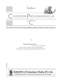 cover of the book Krishna's Computer Programming in 'C'