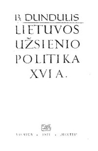 cover of the book Lietuvos užsienio politika XVI a.