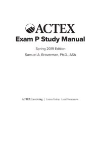 cover of the book Actex Exam P Study Manual