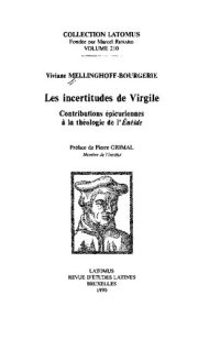 cover of the book Les incertitudes de Virgile: contributions épicuriennes à la théologie de l'Énéide