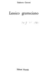 cover of the book Lessico gramsciano