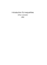 cover of the book Introduction To Inequalities