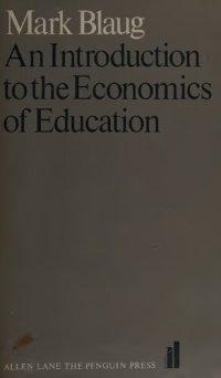 cover of the book An introduction to the economics of education