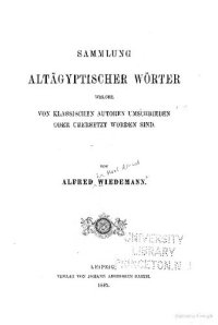 cover of the book Sammlung altägyptischer Wörter welche von klassischen Autoren umschrieben oder übersetzt worden sind