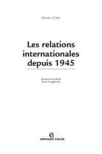 cover of the book Les relations internationales depuis 1945 - 14e édition