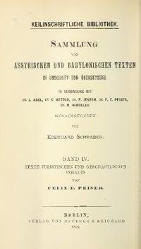 cover of the book Sammlung von assyrischen und babylonischen Texten in Umschrift und Übersetzung