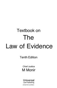 cover of the book Textbook on The Law of Evidence