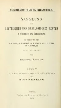 cover of the book Sammlung von assyrischen und babylonischen Texten in Umschrift und Übersetzung