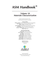 cover of the book ASM Handbook, Volume 10: Materials Characterization