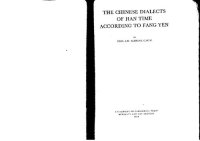 cover of the book The Chinese Dialects of Han Time According to Fang Yen