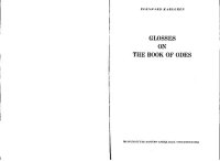 cover of the book Glosses on the Odes ( Shijing )