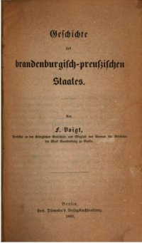 cover of the book Geschichte des brandenburgisch-preussischen Staates