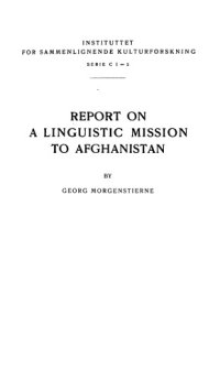 cover of the book Report on a Linguistic Mission to Afghanistan