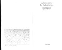 cover of the book Luhmann und die Kulturtheorie