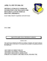 cover of the book OPTIMAL GUIDANCE COMMAND GENERATION AND TRACKING FOR REUSABLE LAUNCH VEHICLE REENTRY (PREPRINT)