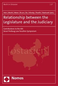 cover of the book Relationship Between the Legislature and the Judiciary: Contributions to the 6th Seoul-Freiburg Law Faculties Symposium