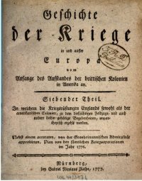 cover of the book Geschichte der Kriege in und ausser Europa, vom Anfange des Aufstandes der Brittischen Kolonien in Nordamerika an