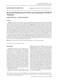 cover of the book Decreased Global Interest in Oral Cancer During the COVID-19 Pandemic