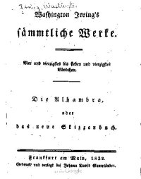 cover of the book Die Alhambra, oder Das neue Skizzenbuch