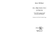 cover of the book El Proyecto Atman : una visión transpersonal del desarrollo humano