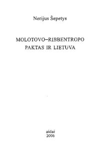 cover of the book Molotovo-Ribbentropo paktas ir Lietuva